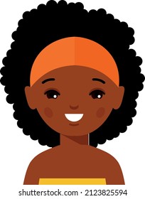 Vector illustration of avatar african-american, hawaiian female children. Set of hawaiian, african woman dressed in national costumes.