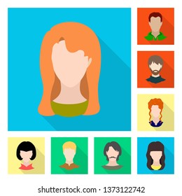 Vector illustration of avatar and dummy icon. Collection of avatar and figure vector icon for stock.