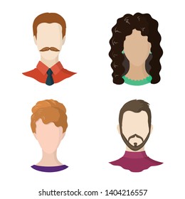 Vector illustration of avatar and dummy icon. Collection of avatar and figure stock symbol for web.