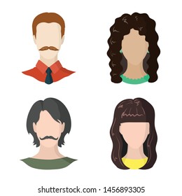 Vector illustration of avatar and dummy icon. Collection of avatar and figure vector icon for stock.