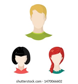 Vector illustration of avatar and dummy icon. Collection of avatar and figure vector icon for stock.