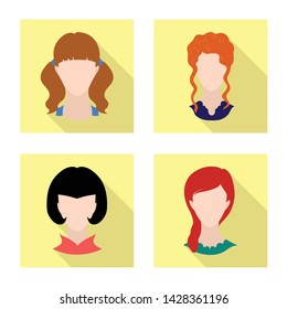 Vector illustration of avatar and dummy logo. Set of avatar and figure vector icon for stock.