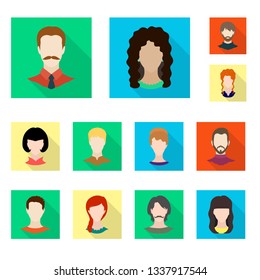 Vector illustration of avatar and dummy sign. Collection of avatar and figure stock symbol for web.