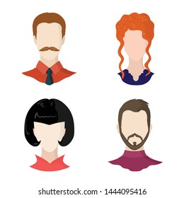 Vector illustration of avatar and dummy sign. Set of avatar and figure stock vector illustration.