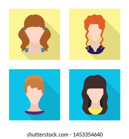 Vector illustration of avatar and dummy sign. Collection of avatar and figure stock symbol for web.