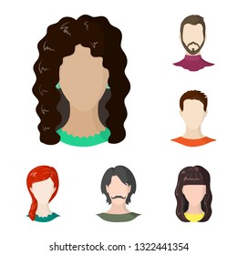Vector illustration of avatar and dummy symbol. Set of avatar and figure stock symbol for web.