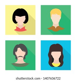 Vector illustration of avatar and dummy symbol. Set of avatar and figure stock vector illustration.
