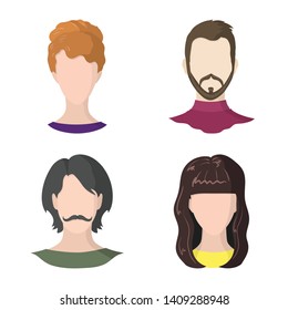 Vector illustration of avatar and dummy symbol. Collection of avatar and figure stock symbol for web.