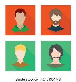 Vector illustration of avatar and dummy symbol. Set of avatar and figure stock vector illustration.