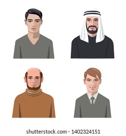 Vector illustration of avatar and face icon. Set of avatar and profile vector icon for stock.