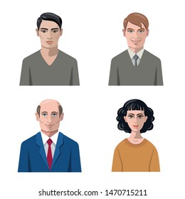 Vector illustration of avatar and face icon. Collection of avatar and profile stock symbol for web.