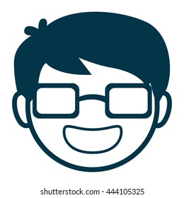 Vector Illustration of Avatar Man Face with Glasses