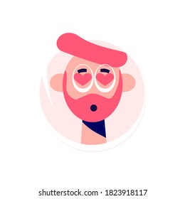 ilustración vectorial de un avatar con una expresión muy feliz, cabello rojo, perfecto para tu identidad, emoticonos, etc.