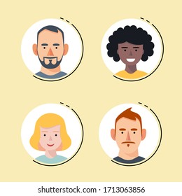 Vektorillustration-Illustration von Avataren von Menschen Gesichter