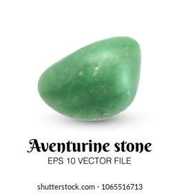 Vector illustration, Aventurine stone isolated on a white background. Eps 10 vector file.