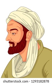 A vector illustration of Avicenna Muslim Physician 