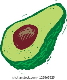 Vector illustration of an avocado