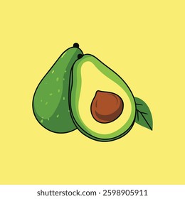 vector of illustration of avocado	                                                                  