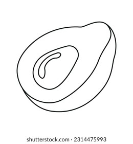 Vector illustration of avocado in doodle style.