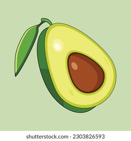 Vector illustration of avocado. The avocado in flat style. Illustration of fruit