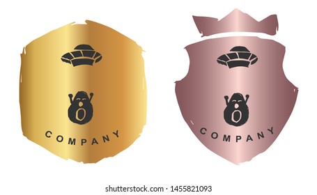 Vector Illustration of Avocado Fruit Food  with Rose Gold and Gold Banner or Background. Graphic Design for Logo and T-shirt.