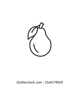 Vector illustration of avocado fruit, icon in outline style.