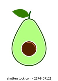 vector illustration of avocado fruit logo template on white background