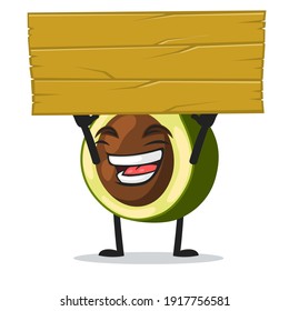 vector illustration of avocado mascot or character says with blank balloon speech