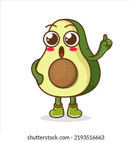 ilustración vectorial de la enseñanza de mascota o carácter aguacate