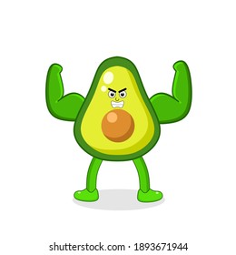 Vector illustration avocado strong muscle for clothing motives children and other 