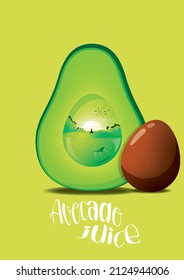 Vektorgrafik eines Avocado, der einen leckeren Schatz versteckt