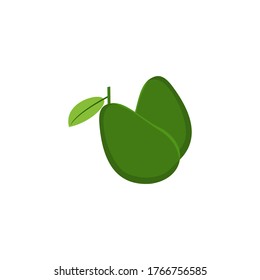 Vector illustration of an avocado with a transparent background