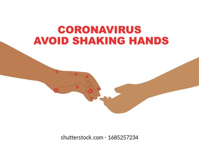 Vector Illustration of Avoiding shaking hands due to Corona Virus