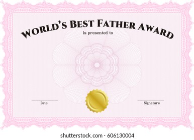 Ilustración vectorial del premio: Mejor papá en el icono del mundo en rosa