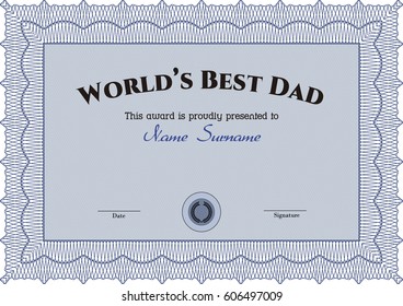 Vector Illustration Award Best Father World Stock Vector (Royalty Free ...