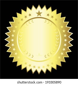 Vector illustration of Award, black background, gold