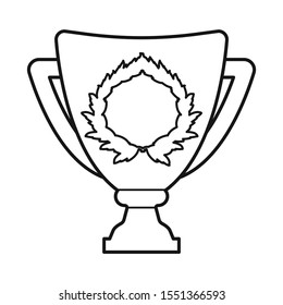Vector illustration of award and cup symbol. Graphic of award and prize stock symbol for web.