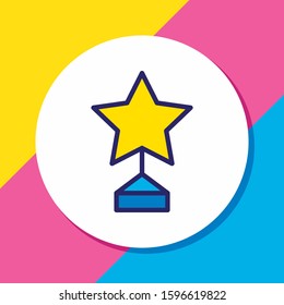 Vector illustration of award icon colored line. Beautiful film element also can be used as achievement icon element.