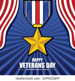 vector illustration of an award medal in the shape of a star