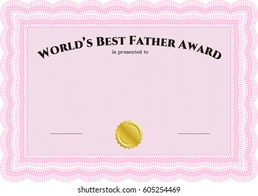 Vector Illustration of Award in pink color
