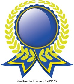 Vector illustration of award ribbon/button/wreath