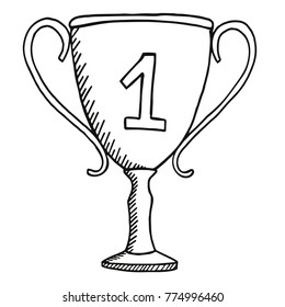 Vector Illustration of award trophy stock illustration