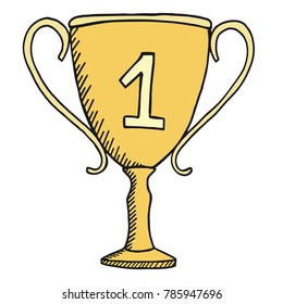 Vector Illustration of award trophy stock illustration
