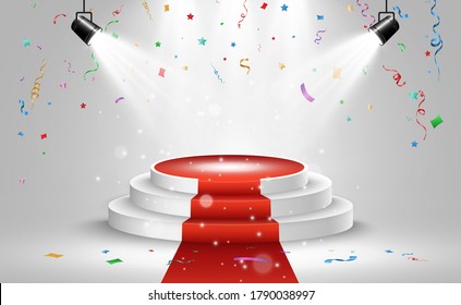 Vector illustration for award winners. Pedestal or platform for honoring prize winners.
