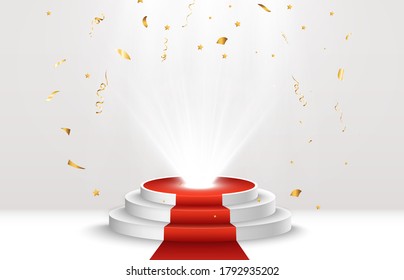 Vector illustration for award winners. Pedestal or platform for honoring prize winners.