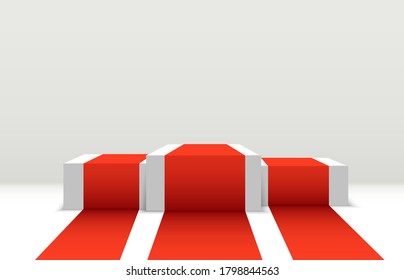 Vector illustration for award winners. Pedestal or platform for honoring prize winners.