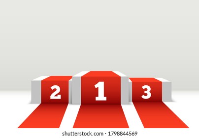 Vector illustration for award winners. Pedestal or platform for honoring prize winners.