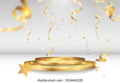 Vector Illustration For Award Winners. Pedestal Or Platform For Honoring Prize Winners.