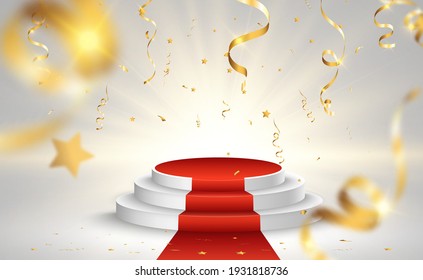 Vector illustration for award winners. Pedestal or platform for honoring prize winners.	