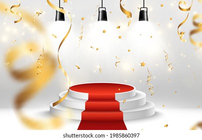 Vector illustration for award winners. Pedestal or platform for honoring prize winners.